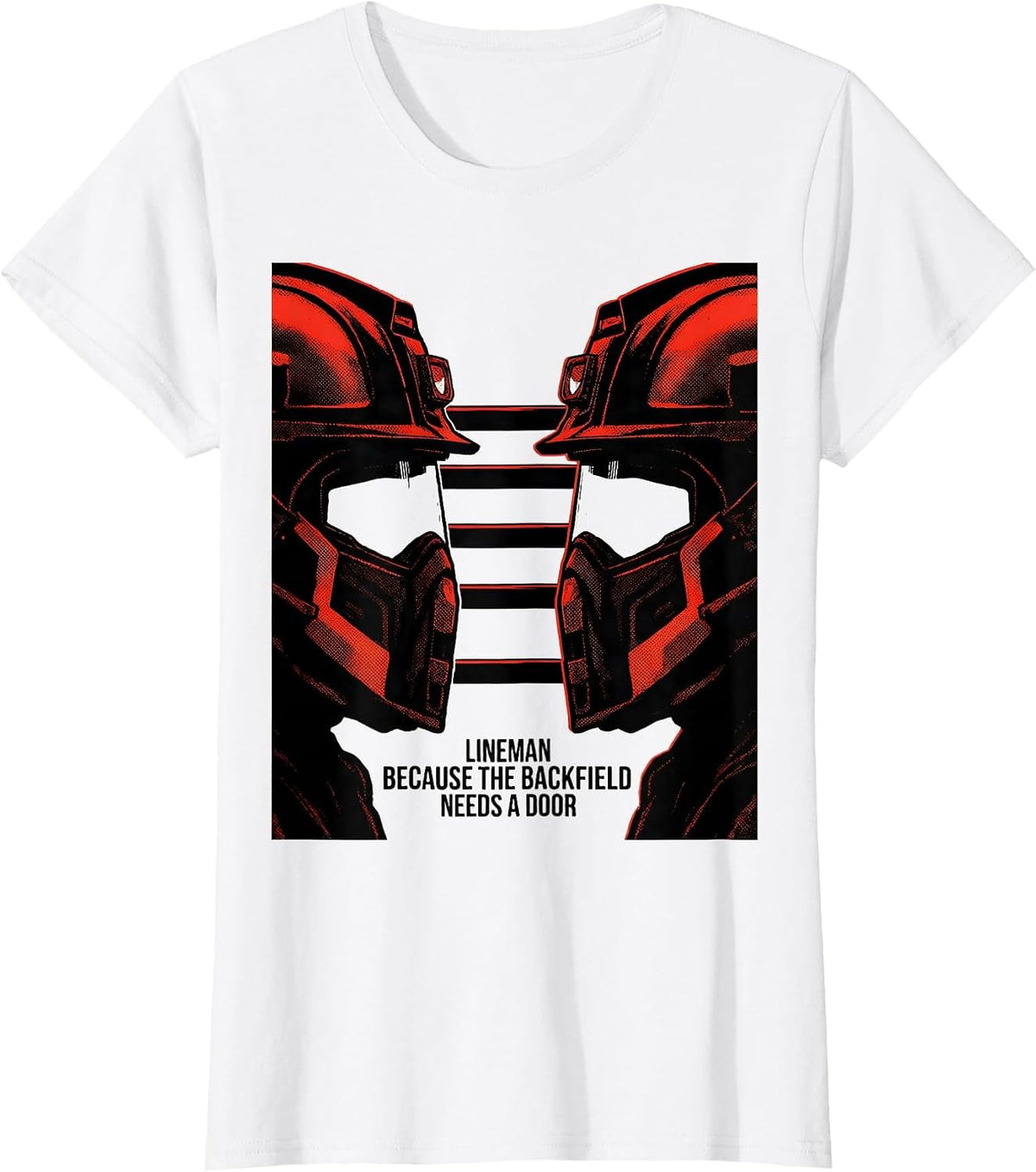 Women's Lineman Because The Backfield Needs A Door Football Lineman T-Shirt - White