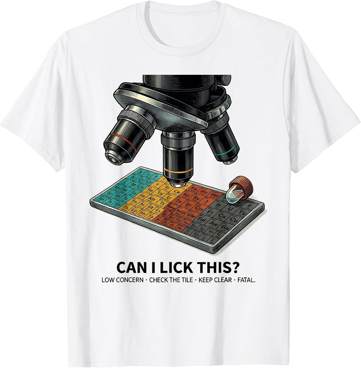 Men's Can I Lick This Funny Periodic Table Science Teacher T-Shirt - White