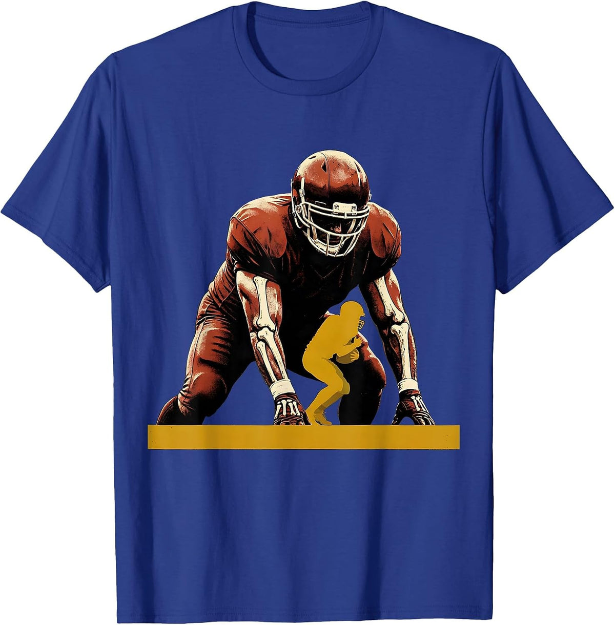 Men's Lineman Blocking Mass Football Player Humor T-Shirt - Royal Blue