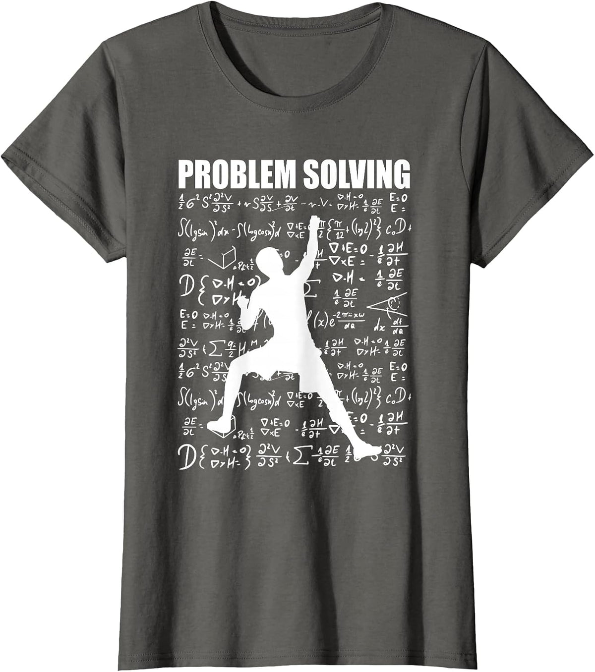 Problem Solving School Rock Climbing Climber Men Bouldering T-Shirt - Asphalt Grey