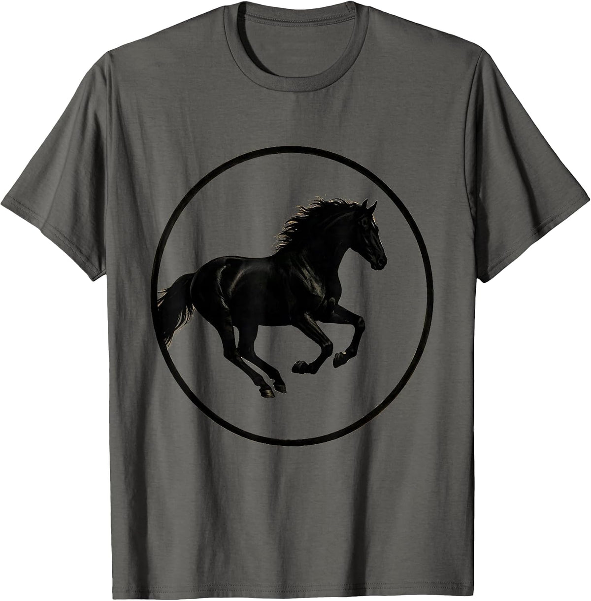 Racing Horse Hooves Lifting Off Ground Graphic T-Shirt - Asphalt Grey
