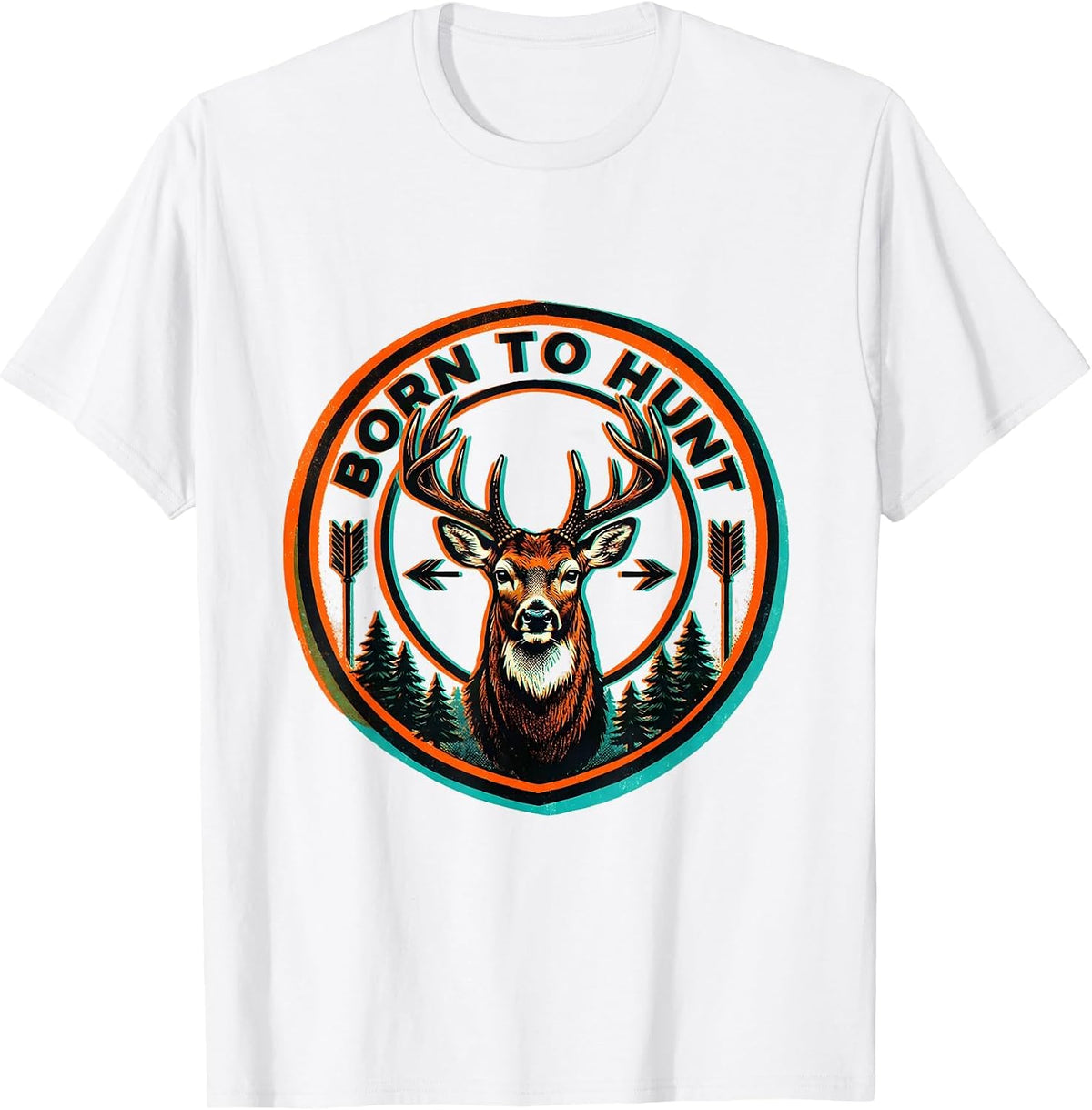 Men's Born to Hunt Hunting Enthusiast Design T-Shirt - White