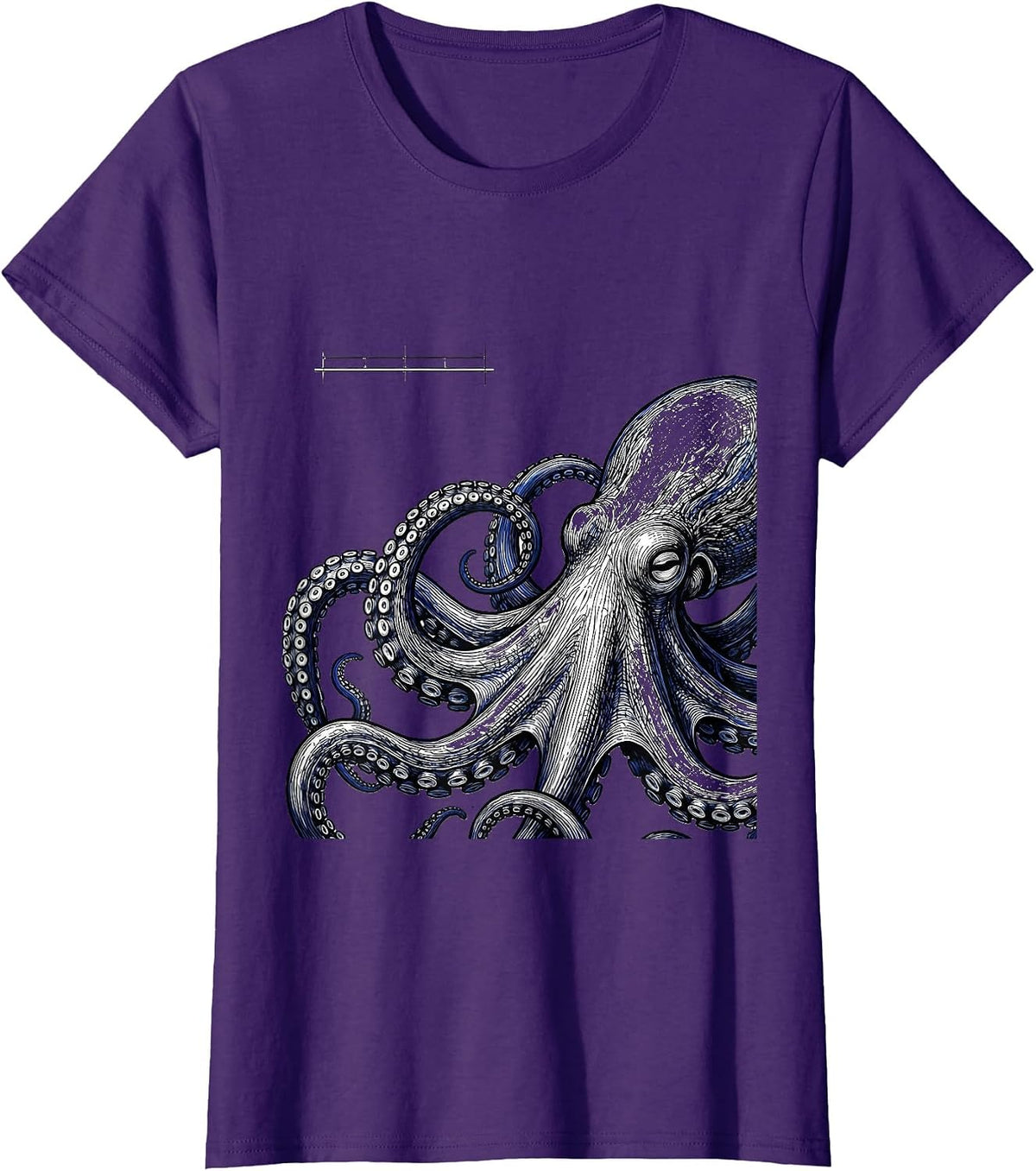 Women's Octopus Specimen Vintage Ocean Animal Art T-Shirt - Purple