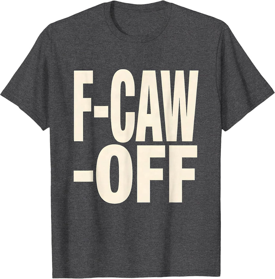 Men's F-Caw-Off Dark Humor Crow Bird Lover Gothic Vintage T-Shirt - Dark Heather Grey