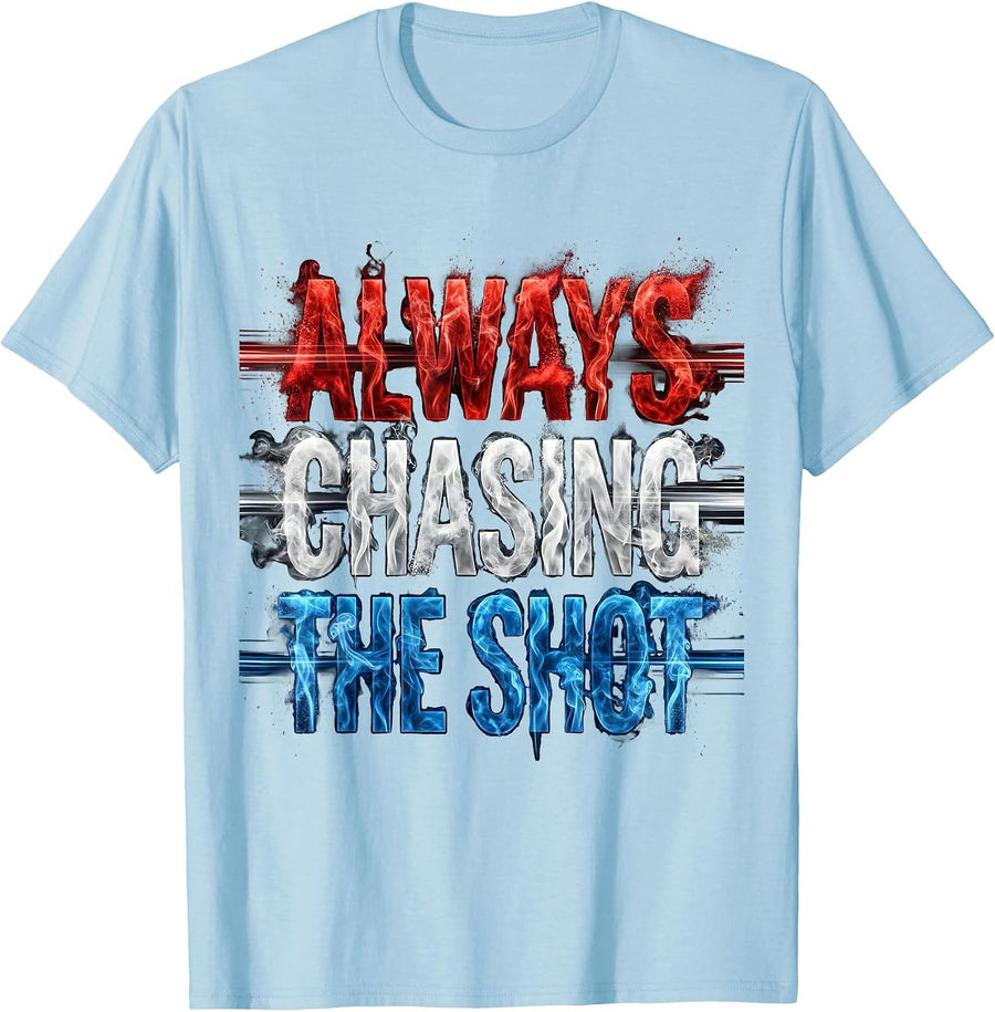 Men's Always Chasing the Shot Photography Design T-Shirt - Baby Blue