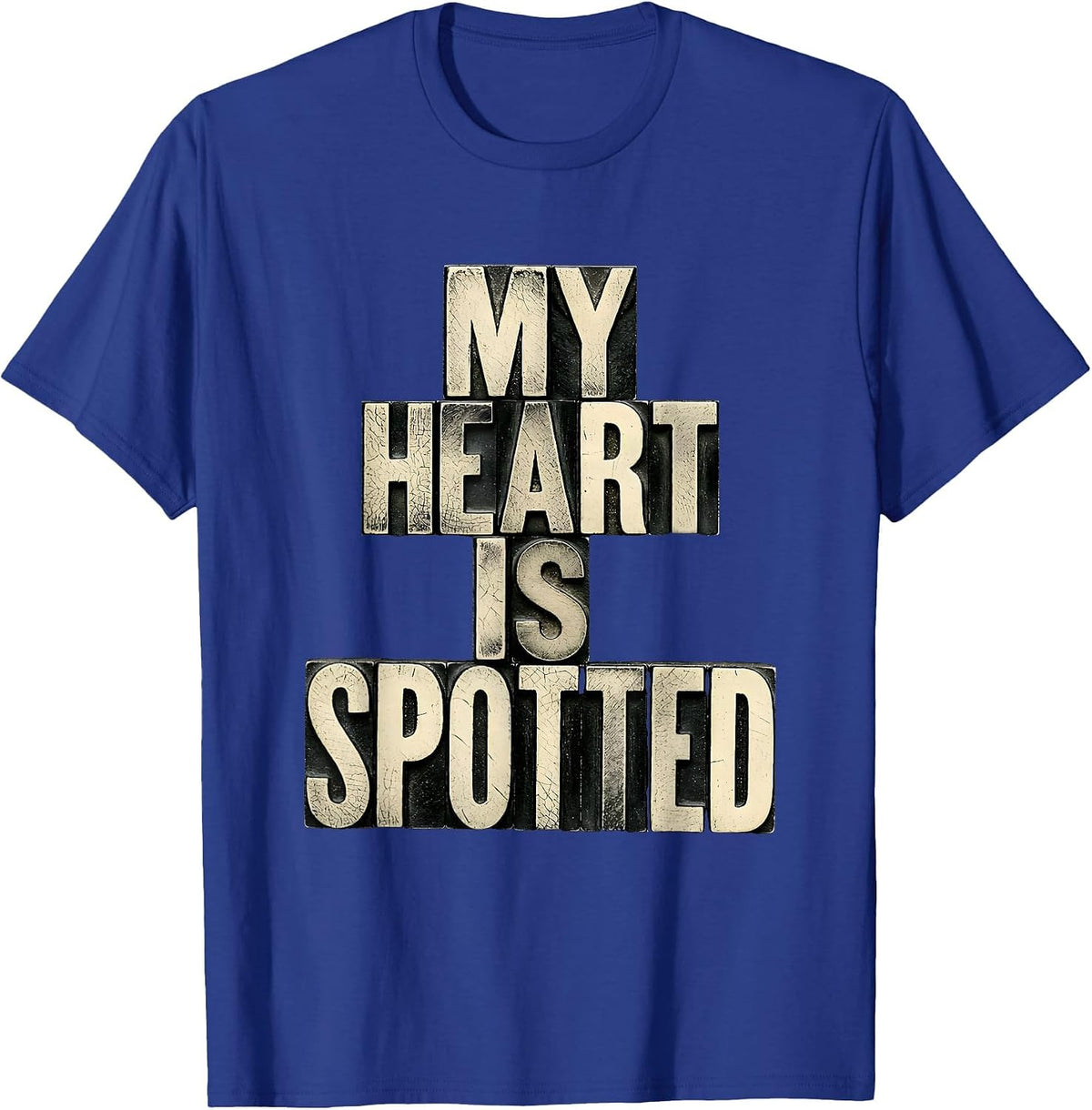My Heart Is Spotted Dalmatian Dog Lover Design T-Shirt - Royal Blue