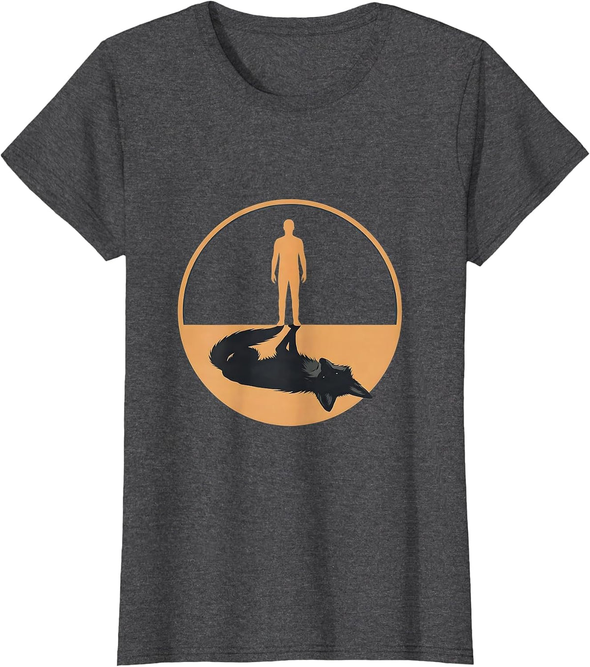 Women's White Lies Shadow Illusion Graphic Design T-Shirt - Dark Heather Grey