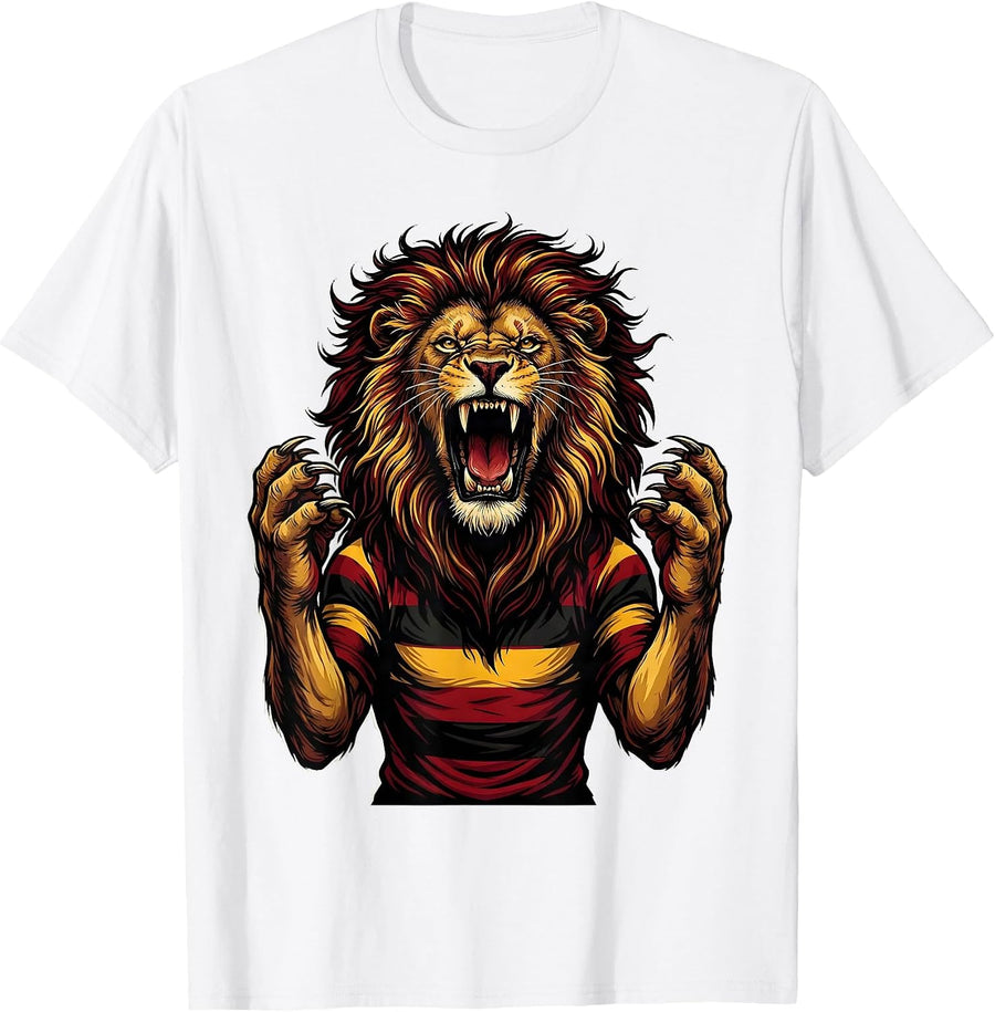 Men's Roaring Lion Rugby Jersey Graphic T-Shirt - White