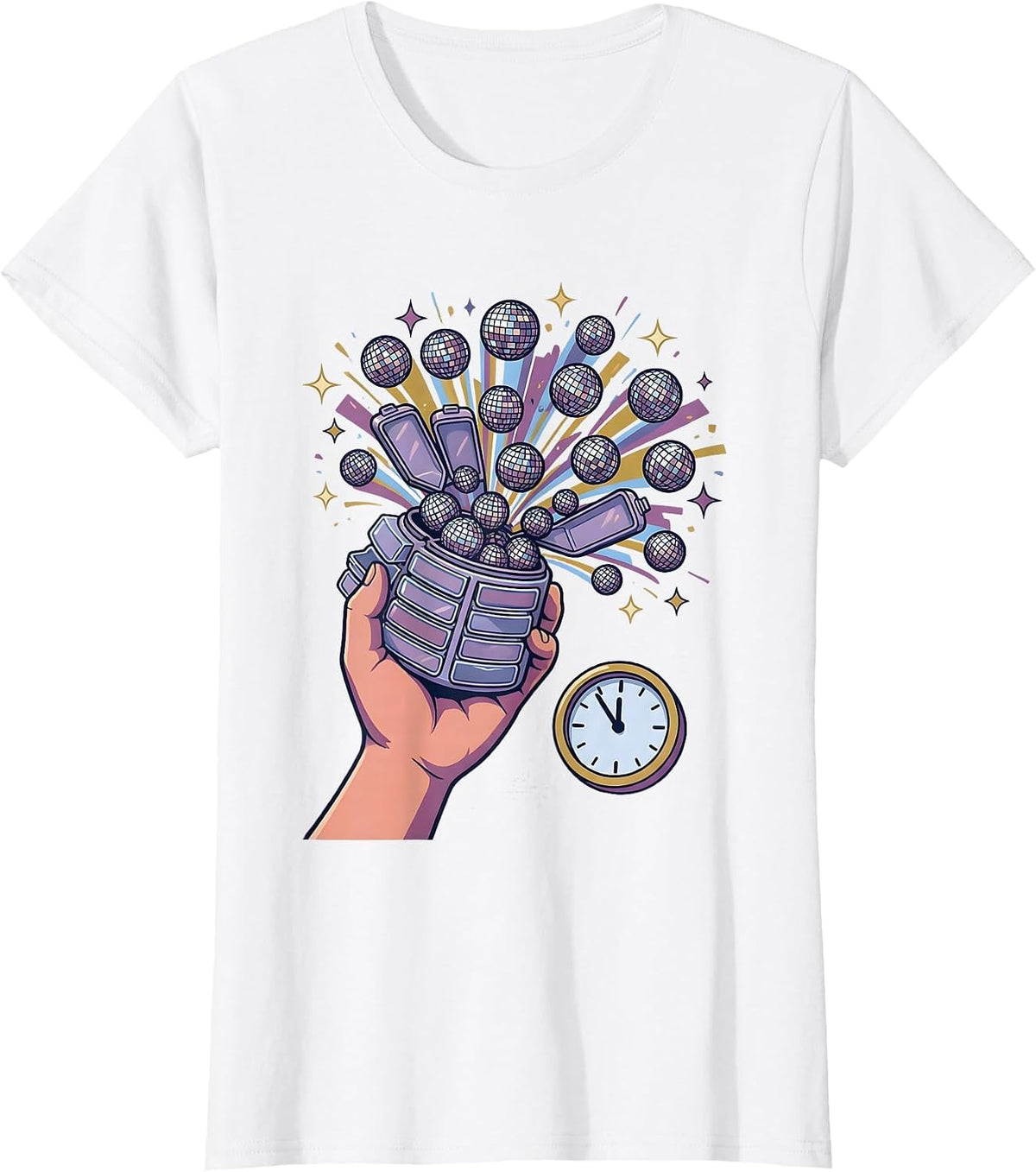 Pill Organizer Party Popper Nurse Crew New Year Eve Party T-Shirt - White