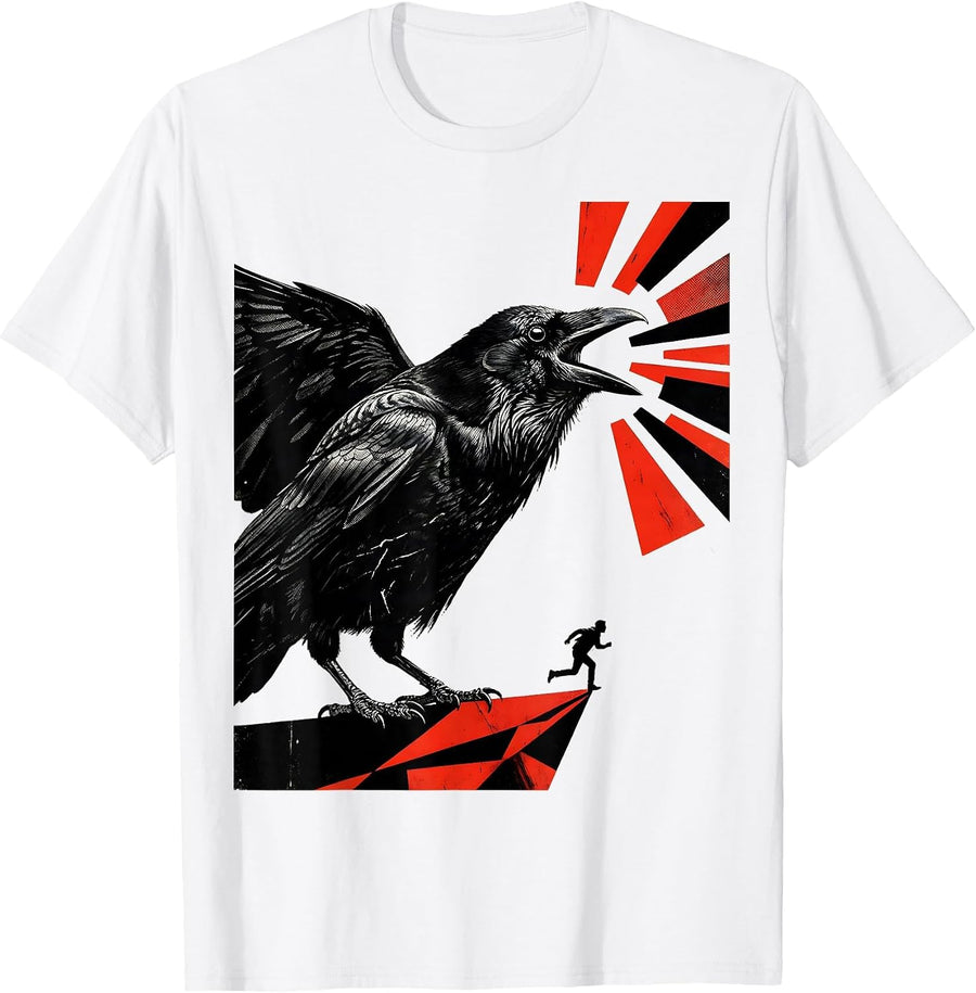 Men's F-Caw-F Crow Dark Humor Gothic Bird Lover Gift T-Shirt - White