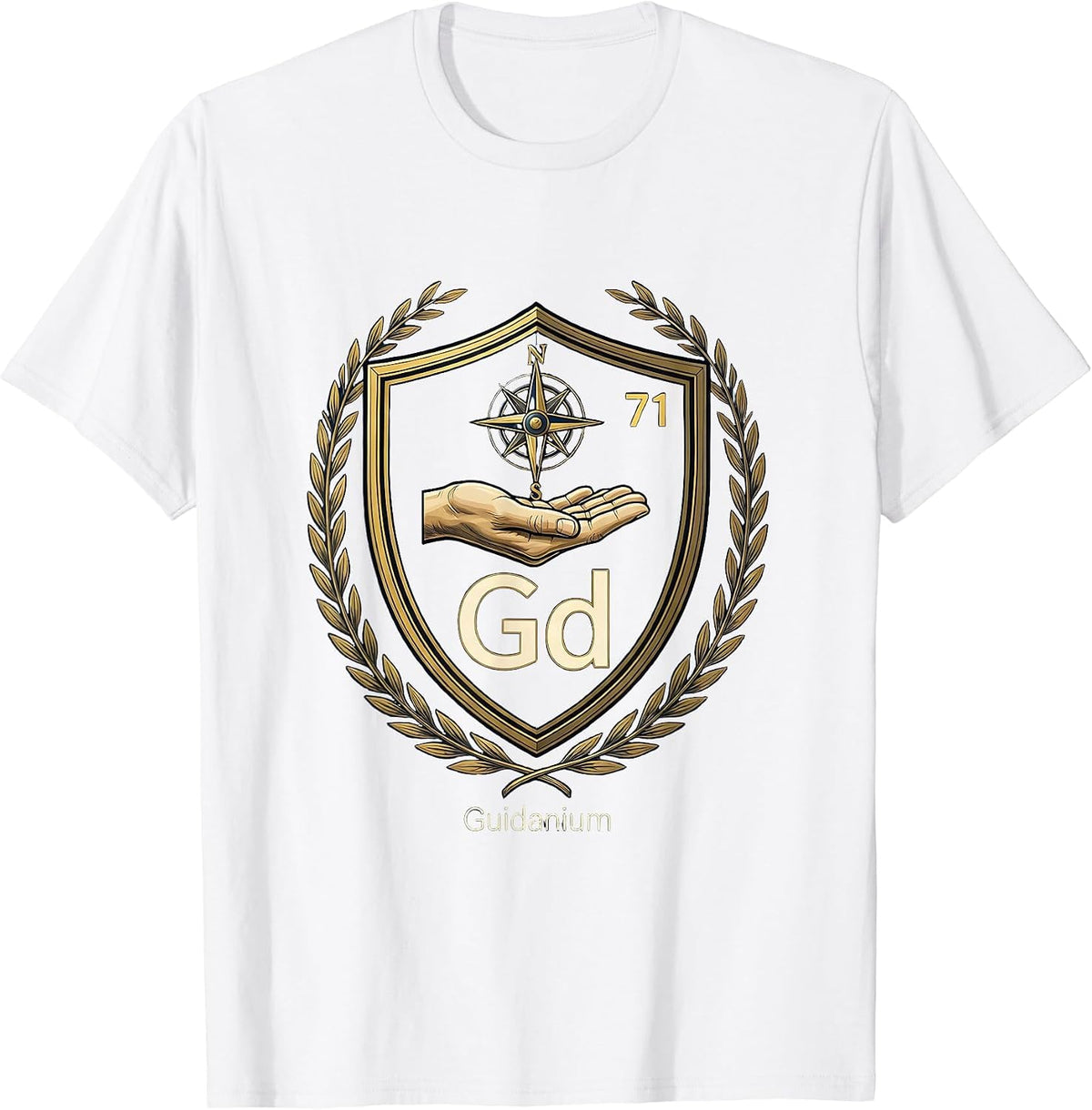 Men's 71 Gd Guidanium Funny Chemistry Element Nerd Gift T-Shirt - White
