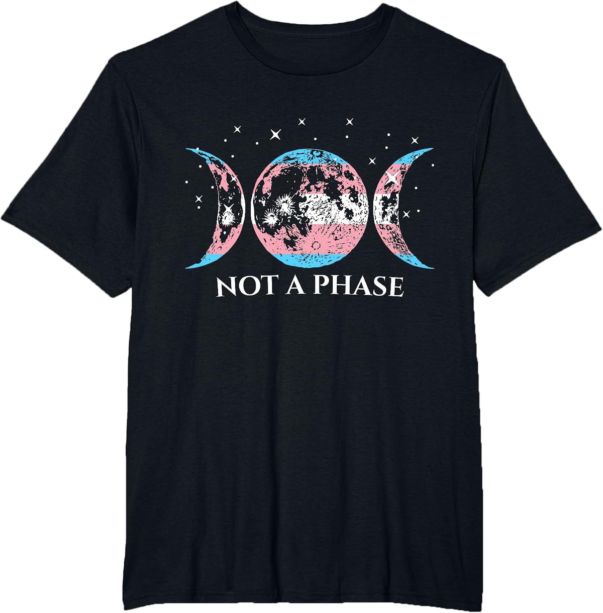 Transgender Pride Flag Not A Phase T-Shirt - Black
