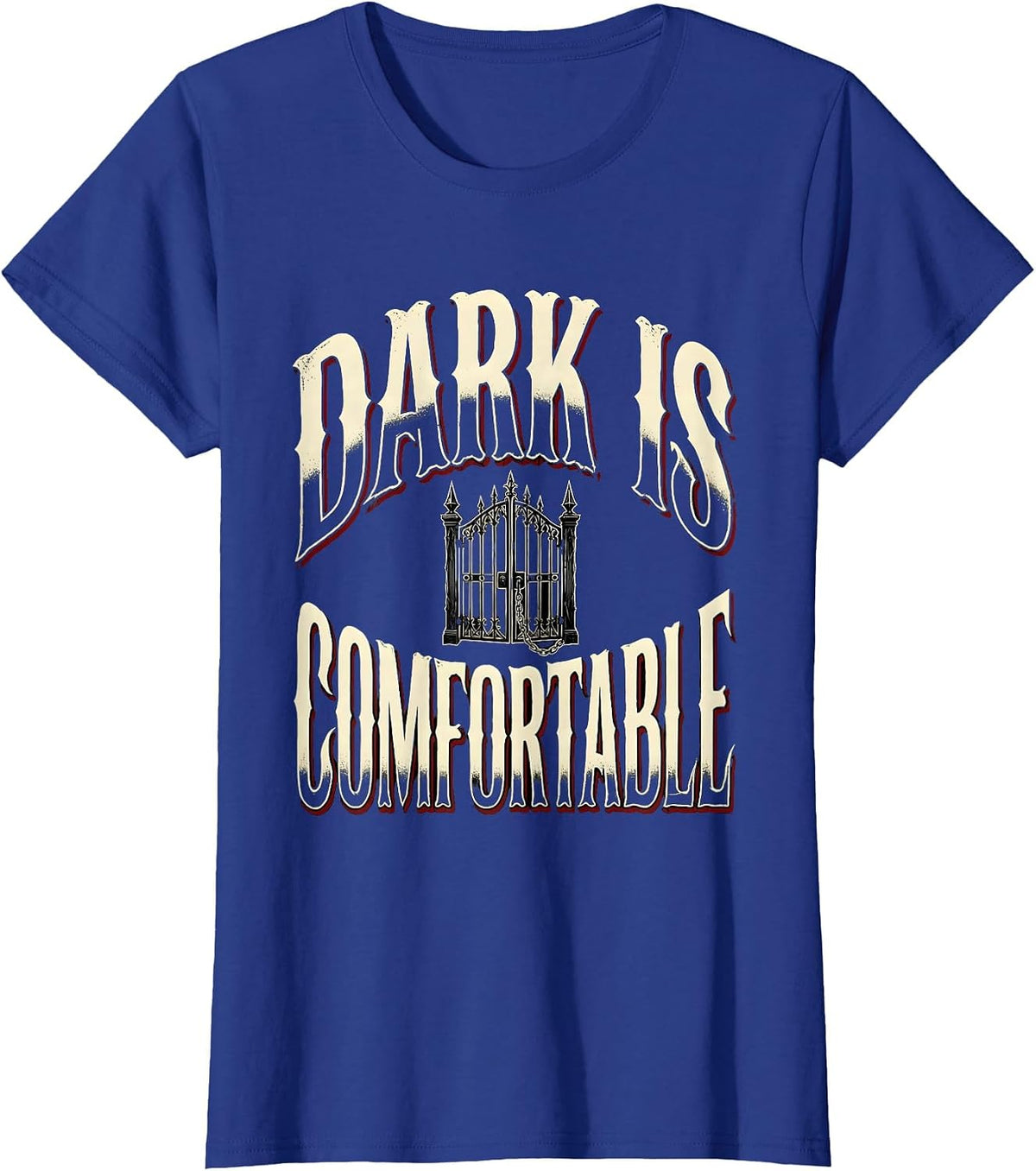 Women's Dark Is Comfortable Gothic Y2K Alt Emo Aesthetic T-Shirt - Royal Blue
