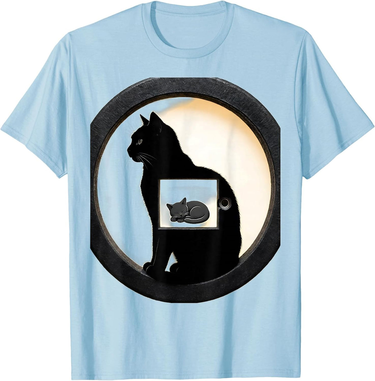 Men's Schrodingers Cat Quantum Physics Humor Silly T-Shirt - Baby Blue