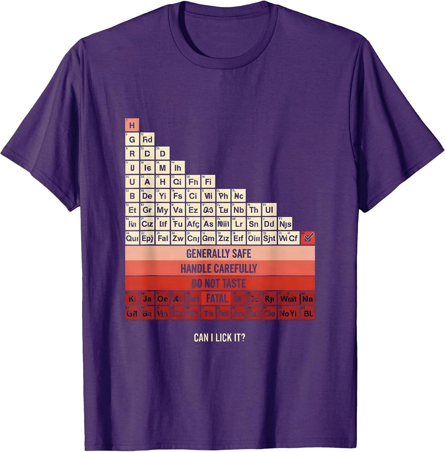 Men's Can I Lick It Funny Science Teacher Gift T-Shirt - Purple