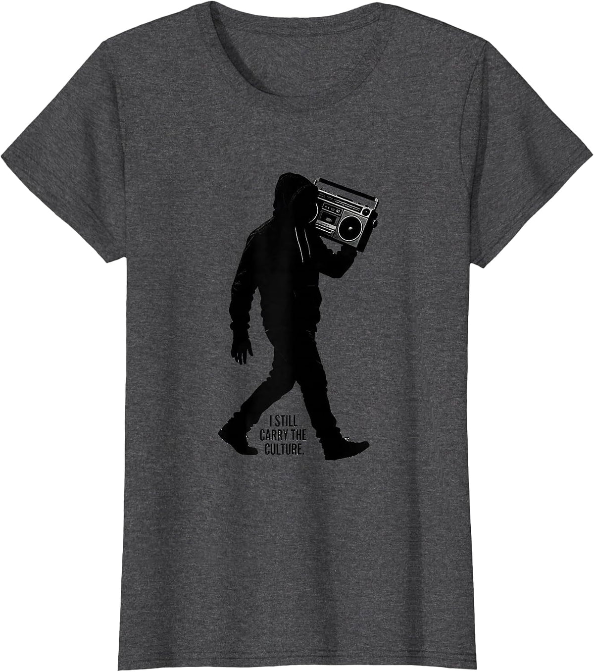 Women's I Still Carry The Culture Urban Nostalgic Hip Hop Rap T-Shirt - Dark Heather Grey