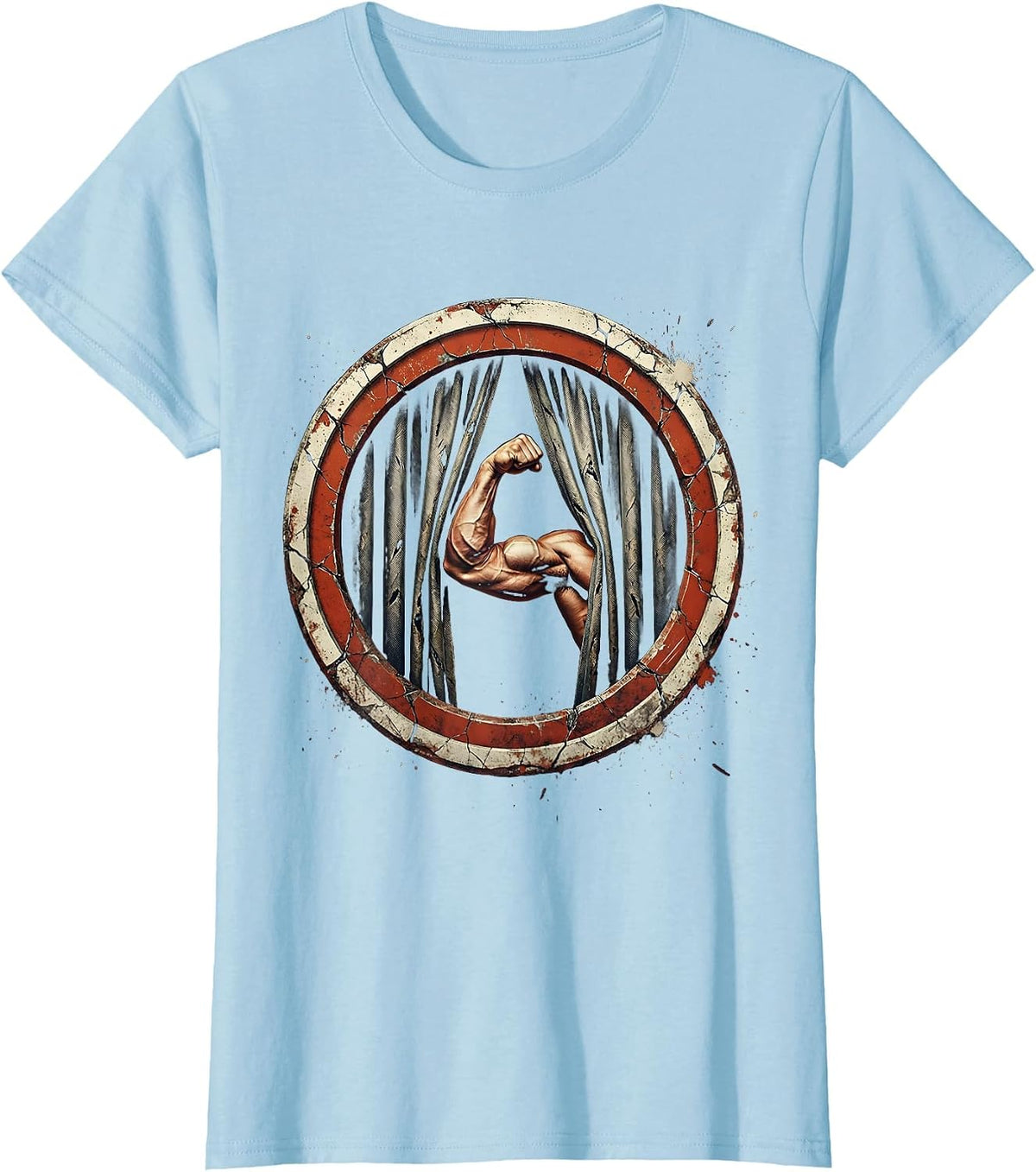 Voting Civic Pride Flexing Arm Labor Day Graphic T-Shirt - Baby Blue