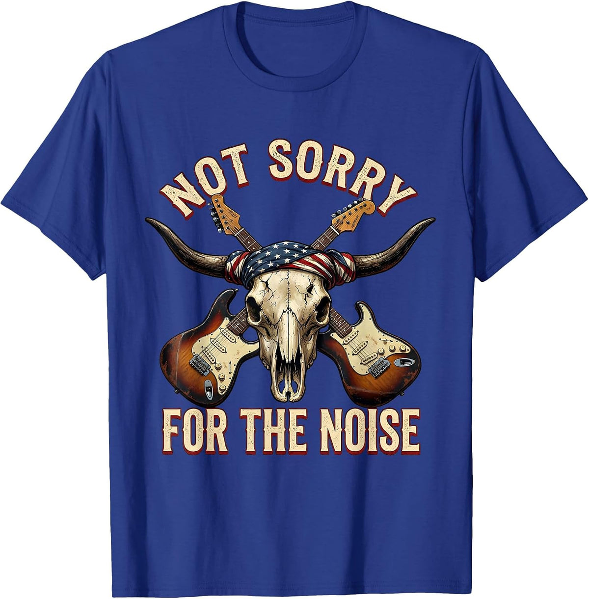 Men's Not Sorry For The Noise Death Metal Design T-Shirt - Royal Blue
