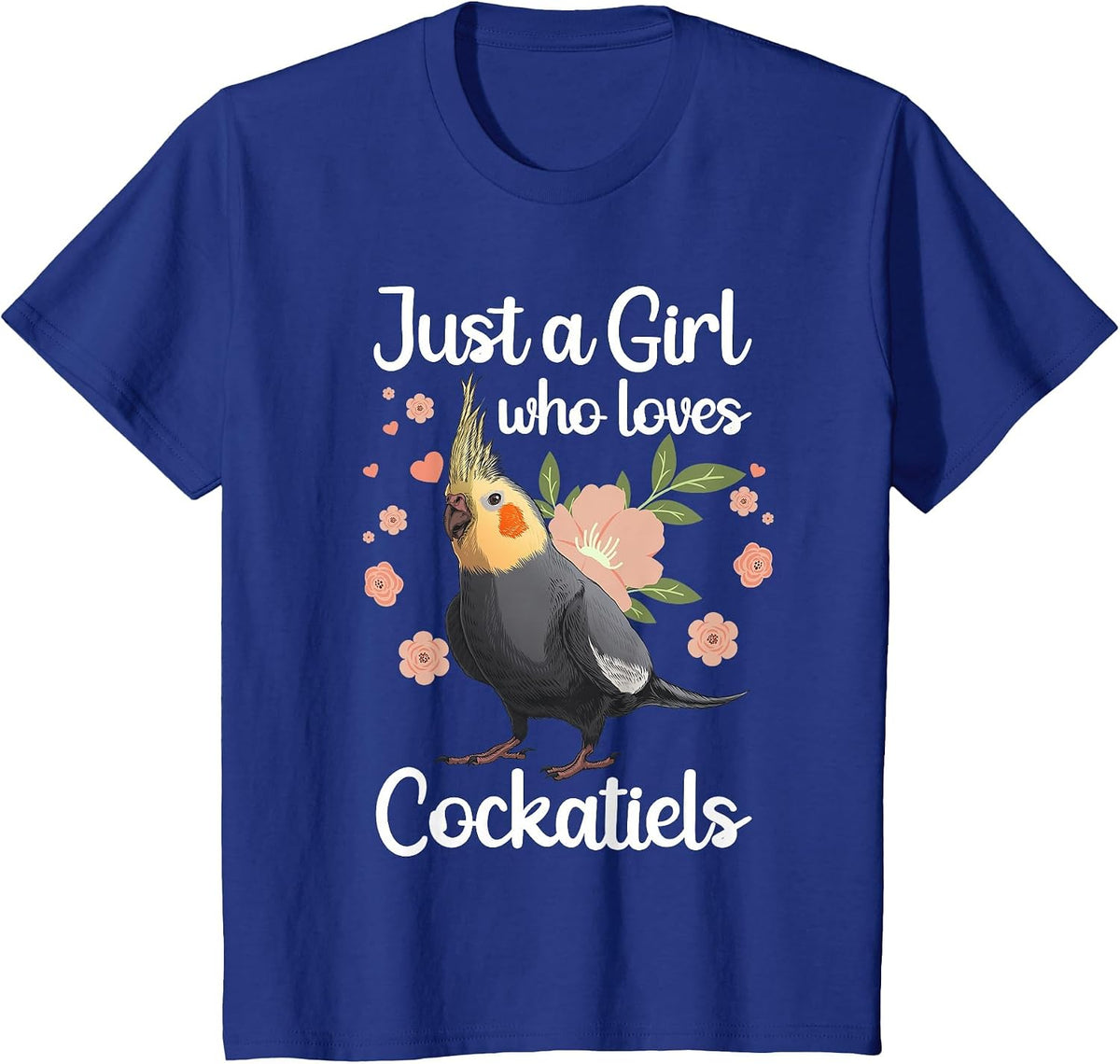 Cool Cockatiel Art for Girls Women Parrot Cockatiel Lover T-Shirt - Royal Blue
