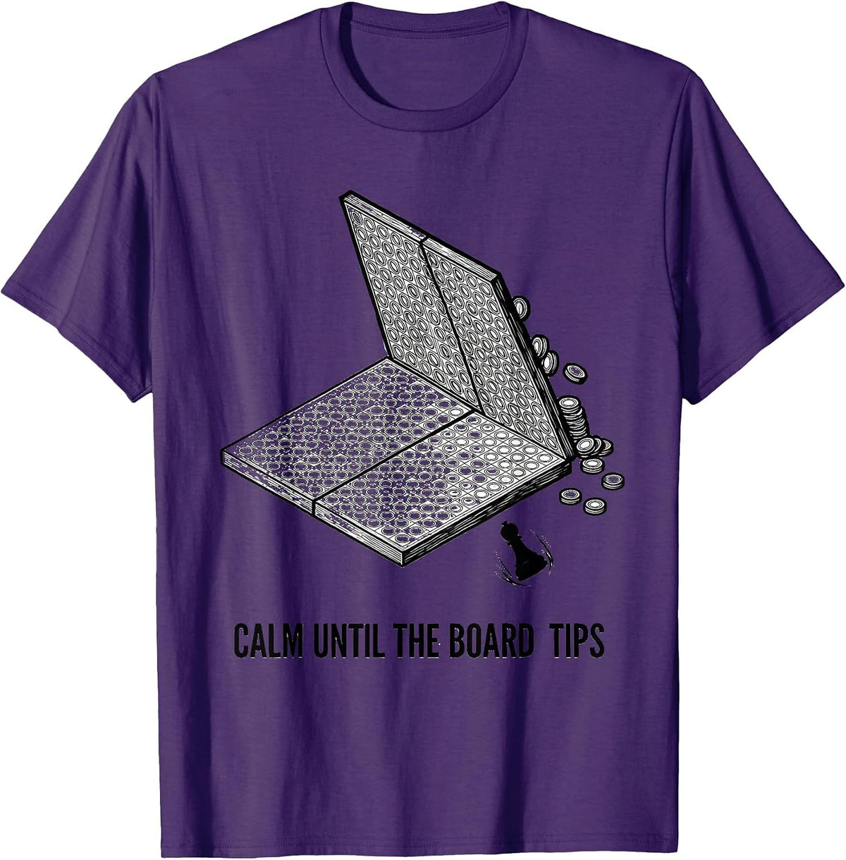 Calm Until The Board Tips Funny Board Game Night Host Humor T-Shirt - Purple