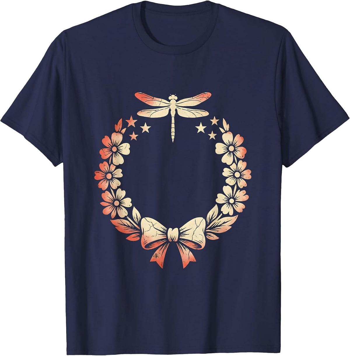 Girls American Flag Sunglasses Fireworks Illustration T-Shirt - Navy Blue