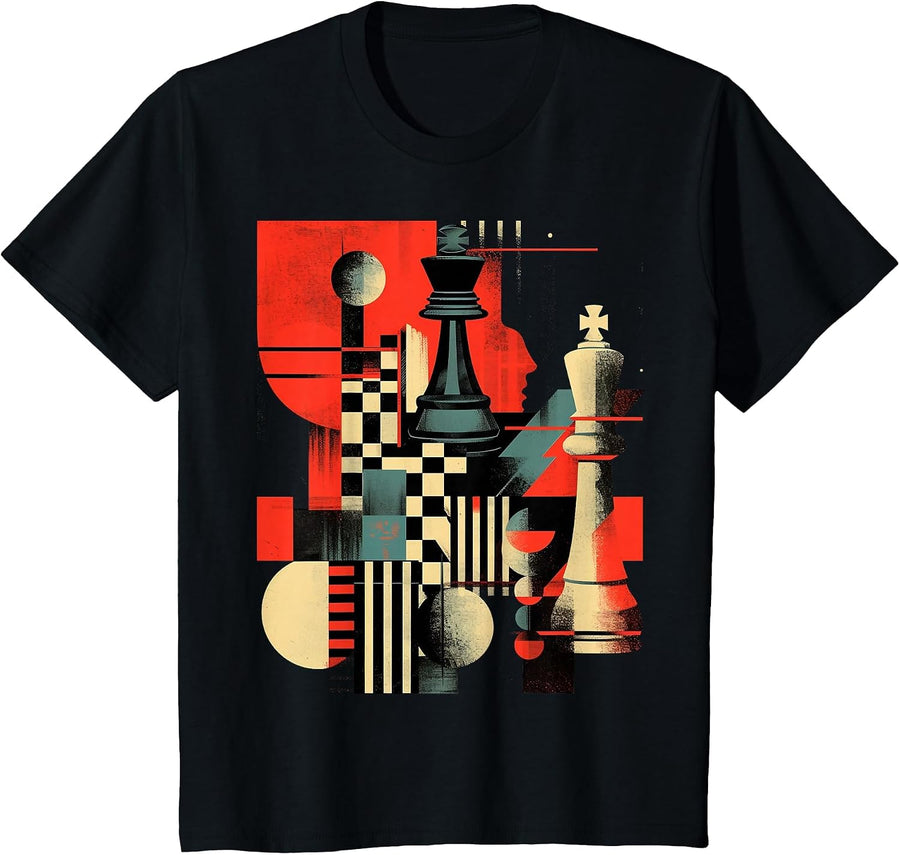 Artistic Chess Player Men and Women Chess Love T-Shirt - Black