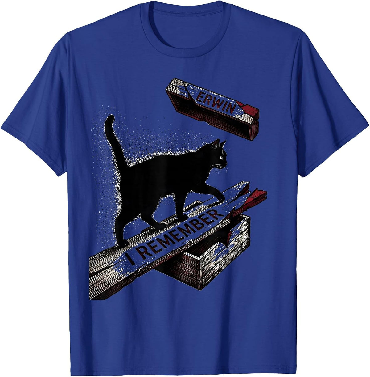 Men's I Remember Erwin Blackwork Dotwork Quantum Physics Humor T-Shirt - Royal Blue