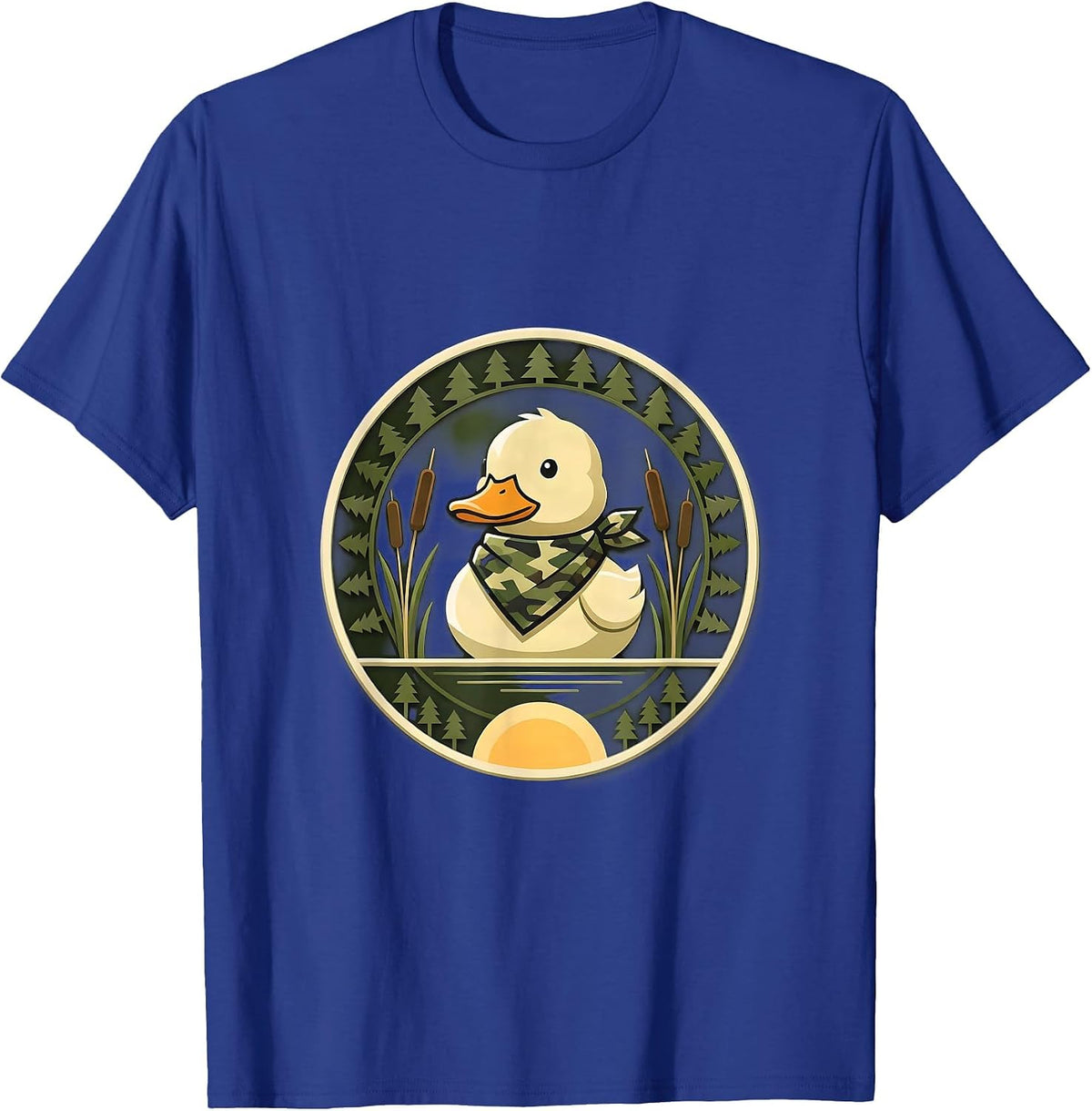 Cute Baby Duck Camo Bandana Toddler Design T-Shirt - Royal Blue