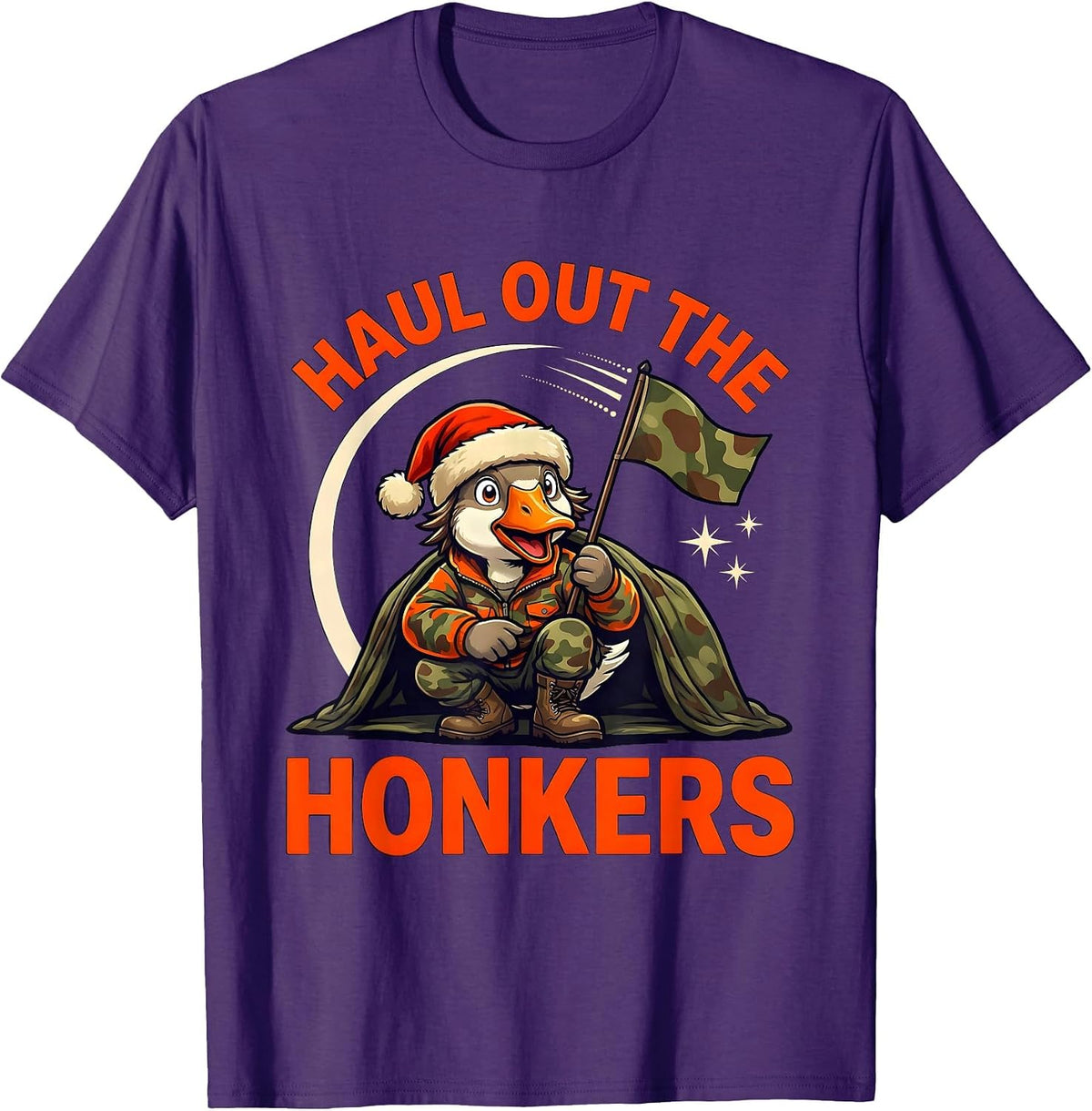 HAUL OUT THE HONKERS Funny Goose Hunter Christmas T-Shirt - Purple