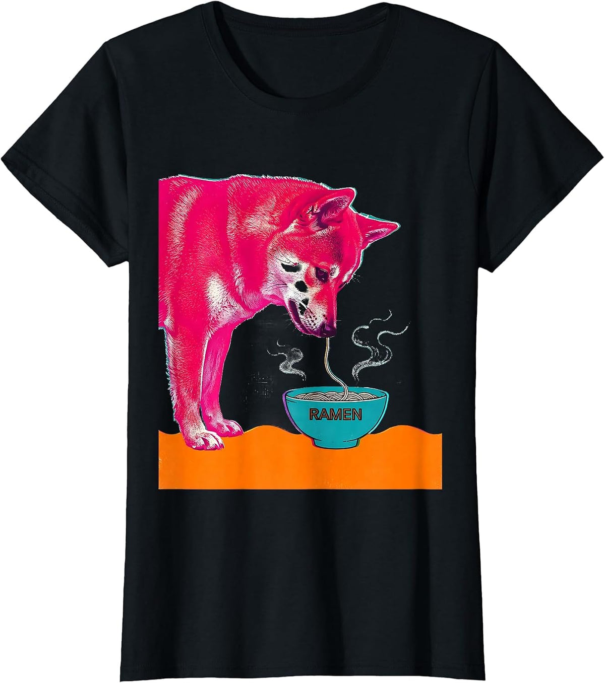 Ramen Kawaii Shiba Anime Japanese Animal Food Lover Gift T-Shirt - Black