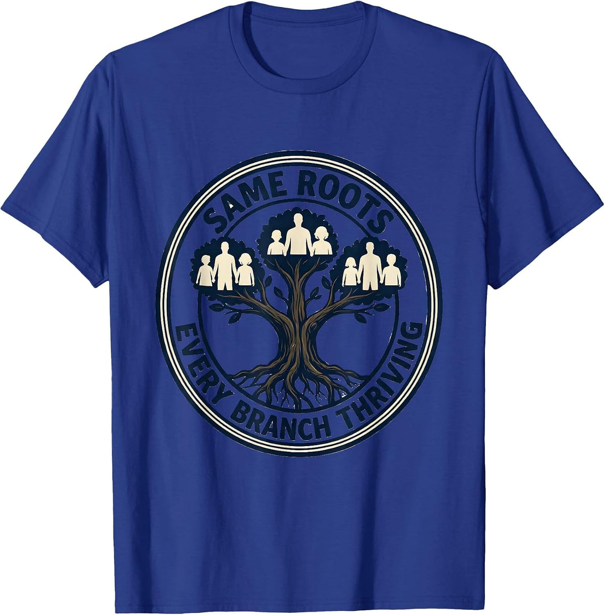 Same Roots Every Branch Thriving Family Reunion Matching T-Shirt - Royal Blue