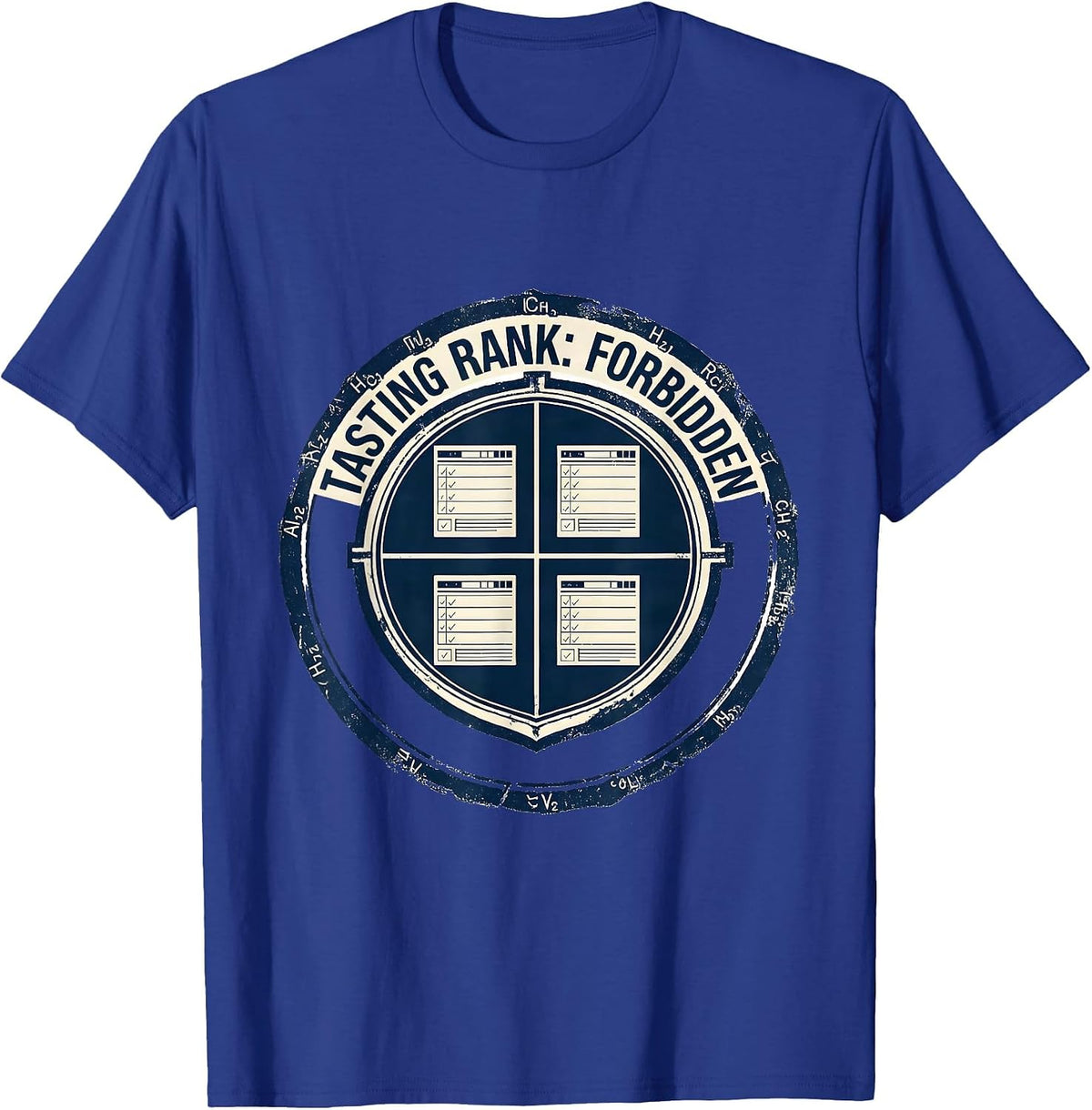 Men's Tasting Rank: Forbidden Funny Periodic Table Science Teacher T-Shirt - Royal Blue