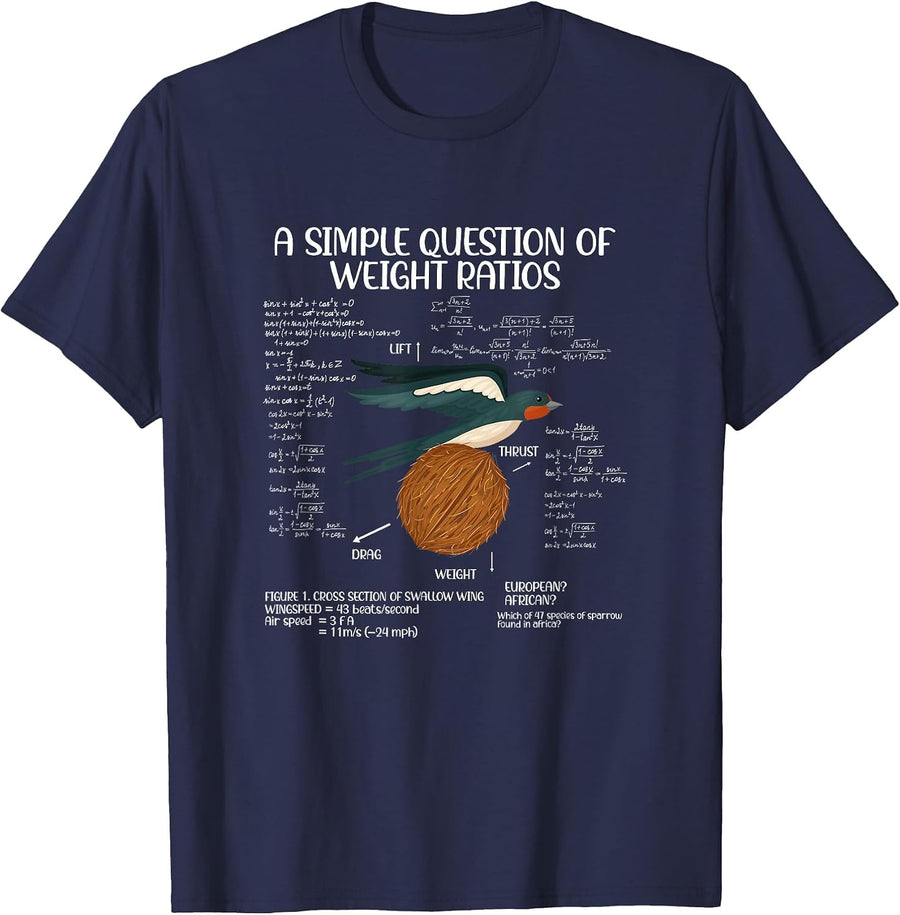 A Simple Question of Weight Ratios Math Teacher T-Shirt - Navy Blue