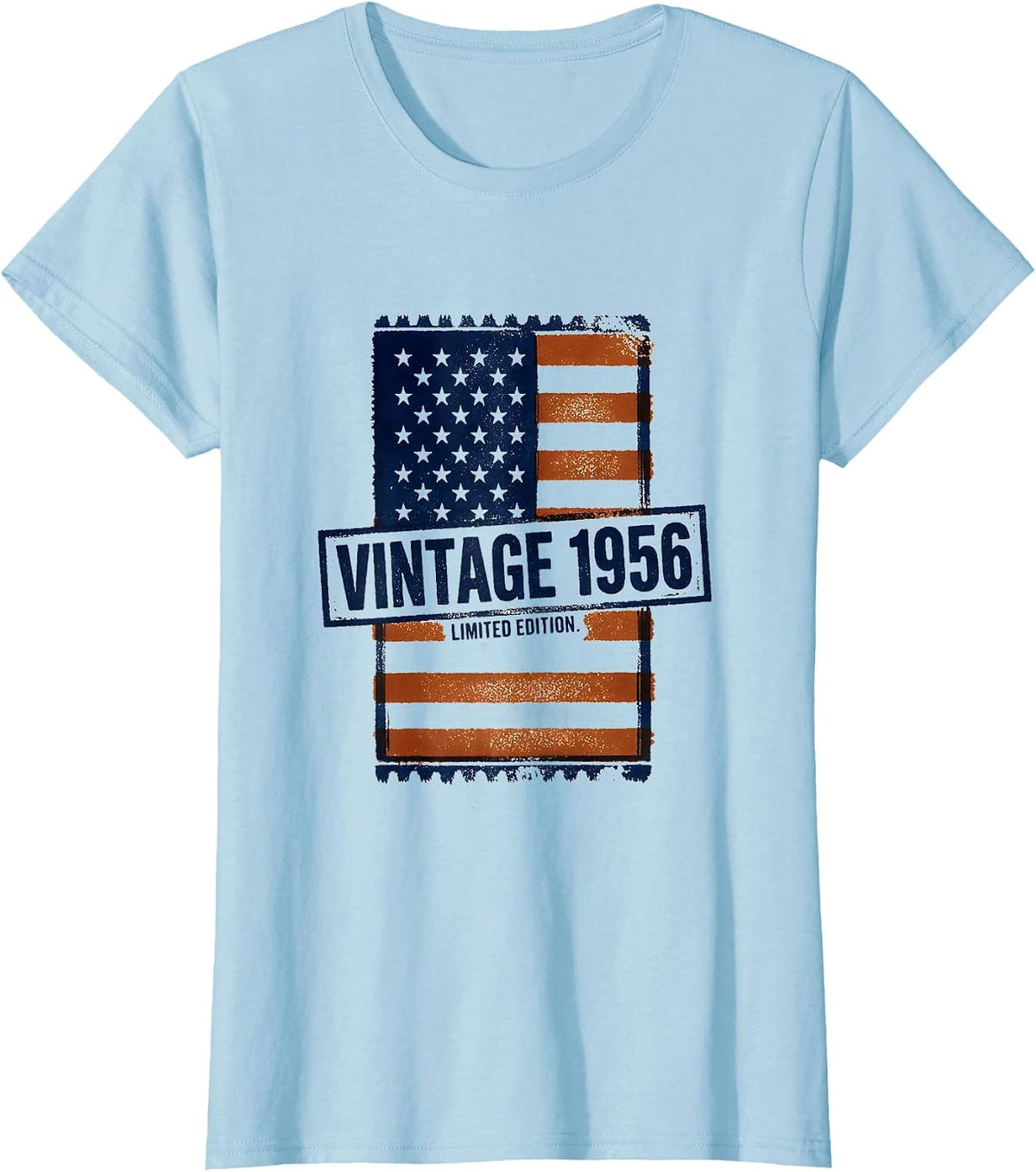 Women's Vintage 1956 Limited Edition Stamp 70th Birthday Gift Men T-Shirt - Baby Blue