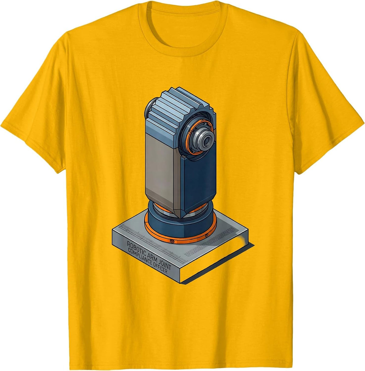 Men's Robotic Arm Joint Compliance Officer Funny Robotics Engineer T-Shirt - Golden Yellow