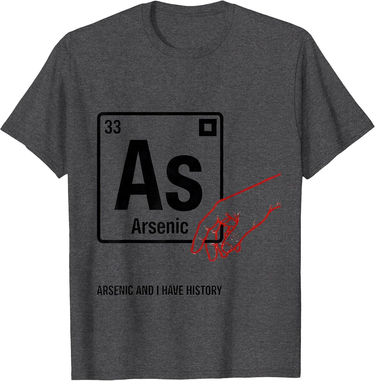 Men's Arsenic And I Have History Funny Science Teacher Periodic T-Shirt - Dark Heather Grey