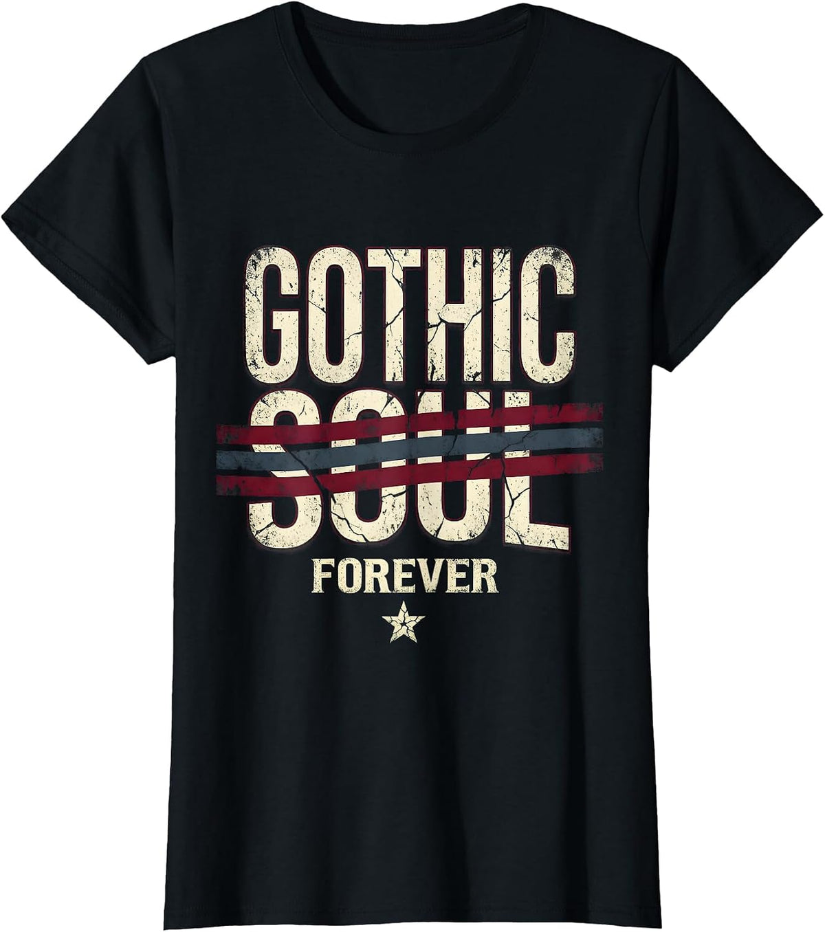 Gothic Soul Forever Dark Aesthetic Design T-Shirt - Black