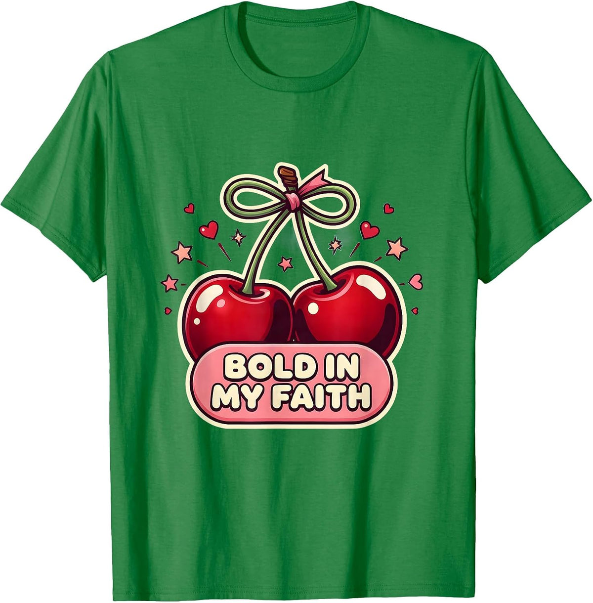 Men's Bold In My Faith Faith Over Fear Design T-Shirt - Kelly Green