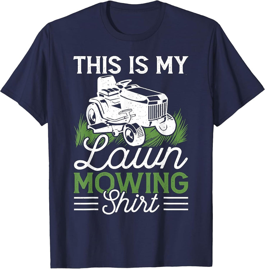 This is My Lawn Mowing Shirt T-Shirt - Navy Blue