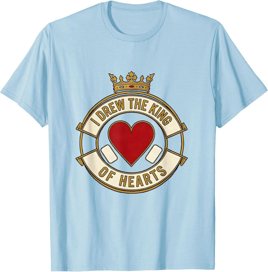 Men's I Drew The King Of Hearts Funny Poker Card Player Halloween T-Shirt - Baby Blue