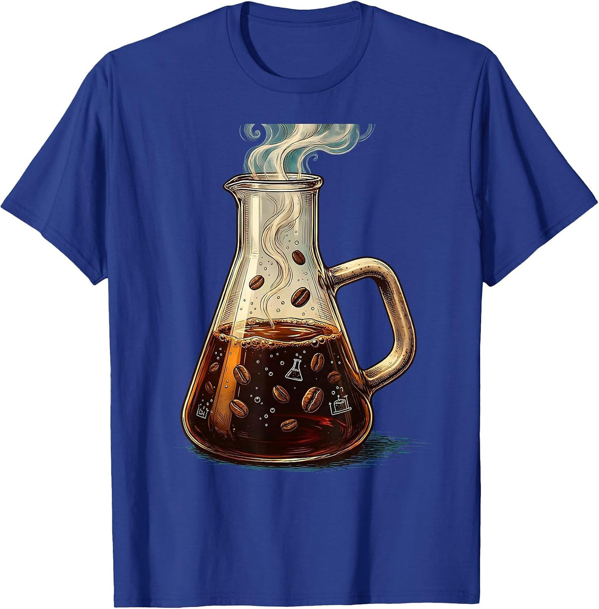 Science Teacher Coffee Erlenmeyer Flask Graphic T-Shirt - Royal Blue