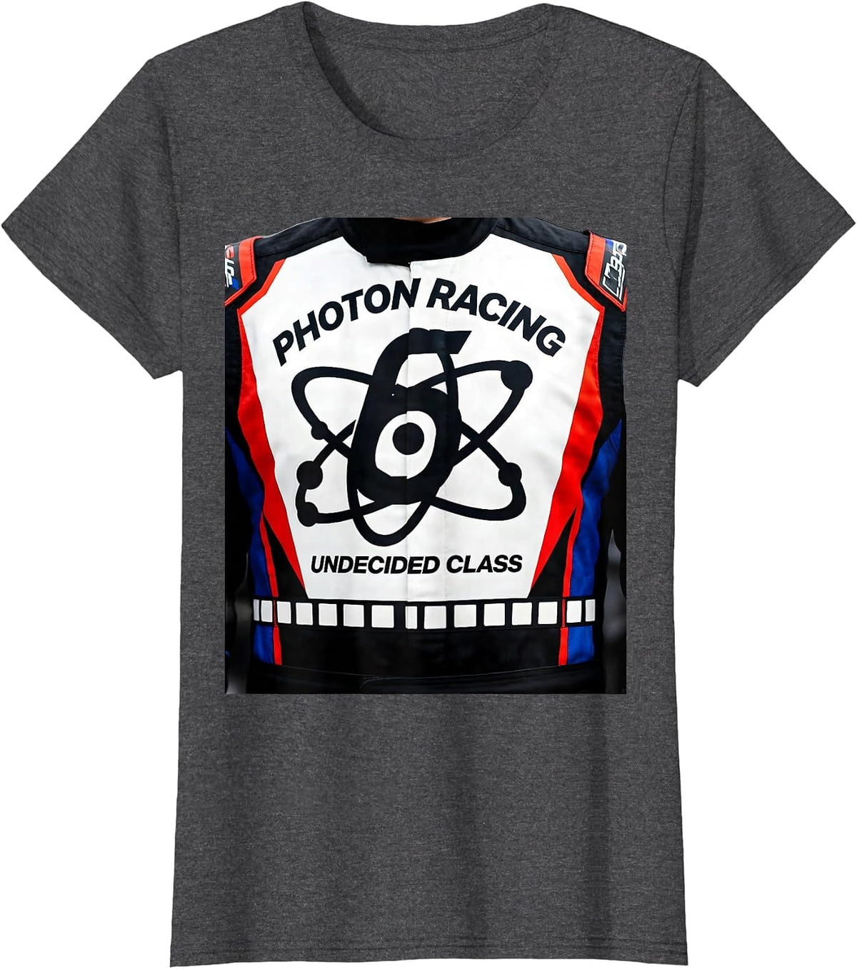 Women's Photon Racing Undecided Class Quantum Physics Humor Science T-Shirt - Dark Heather Grey