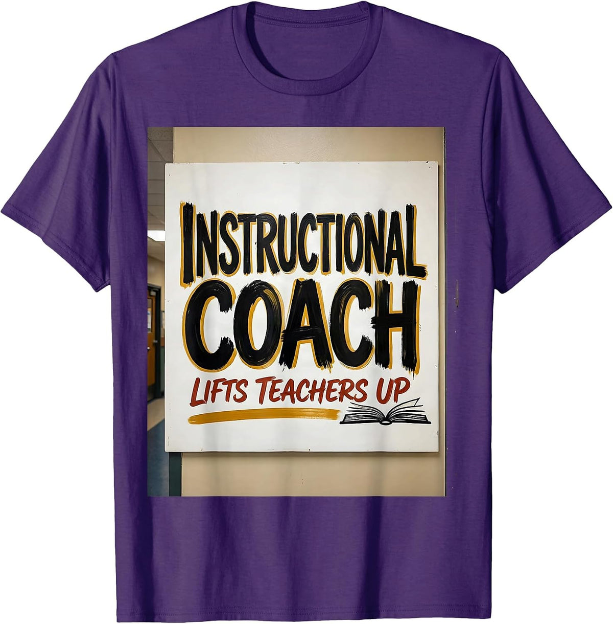Men's INSTRUCTIONAL COACH LIFTS TEACHERS UP Warm Appreciative T-Shirt - Purple