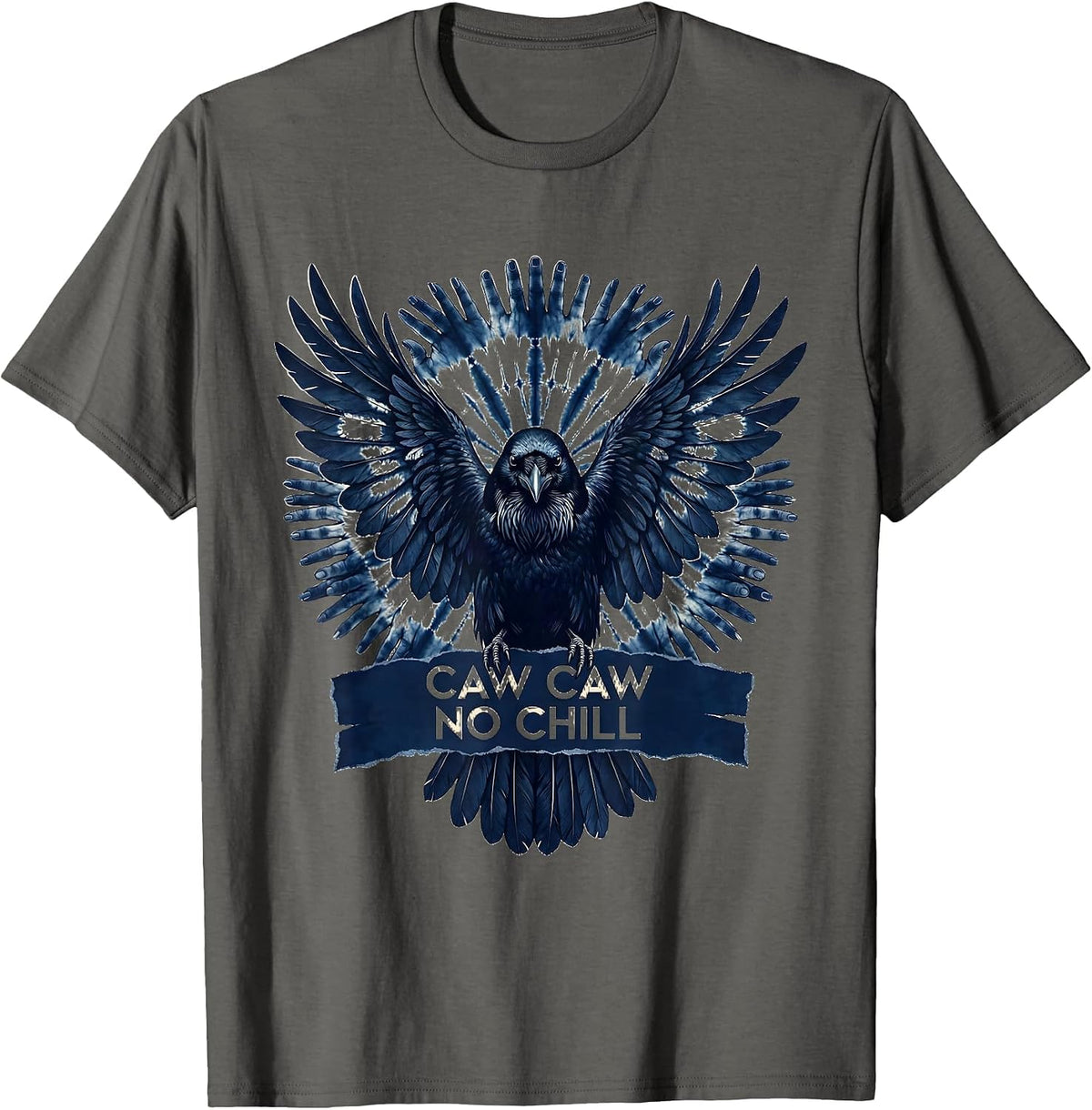 Caw Caw No Chill Funny Crow Bird Design T-Shirt - Asphalt Grey