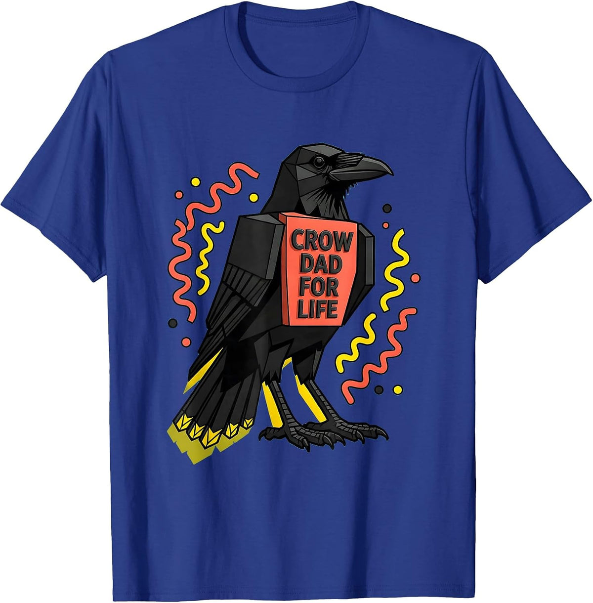 Crow Dad For Life Wildlife Bird Father Design T-Shirt - Royal Blue