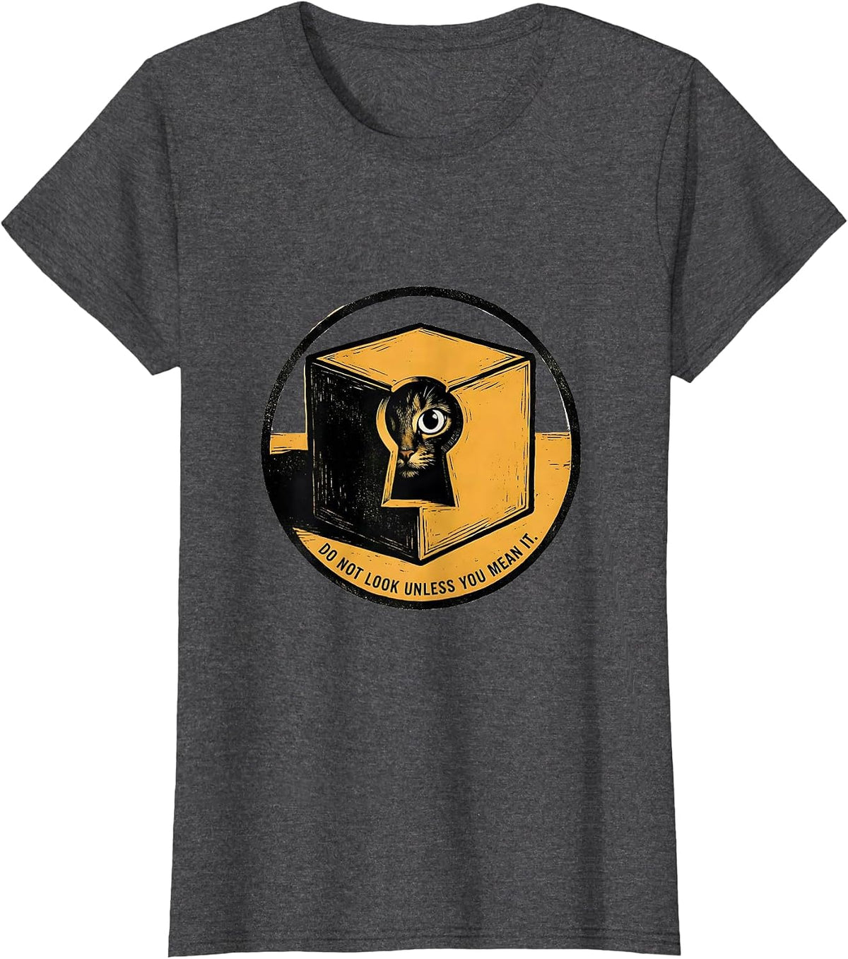 Women's Do Not Look Unless You Mean It Physics Nerd Humor T-Shirt - Dark Heather Grey