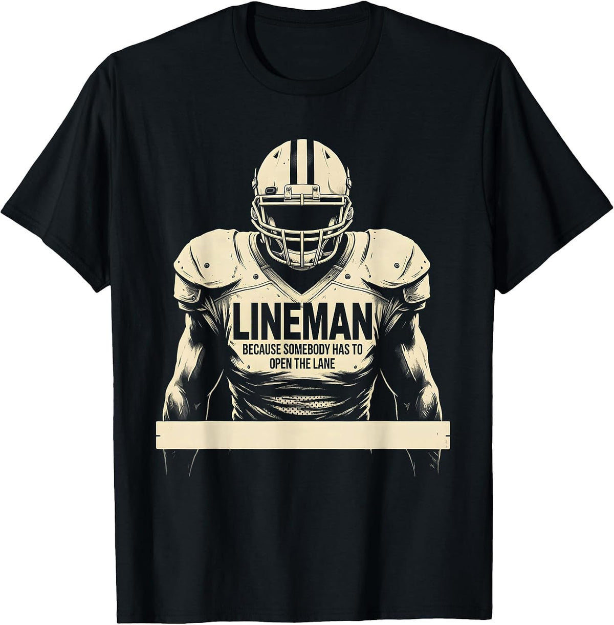 Men's Lineman Because Somebody Has To Open The Lane Funny T-Shirt - Black