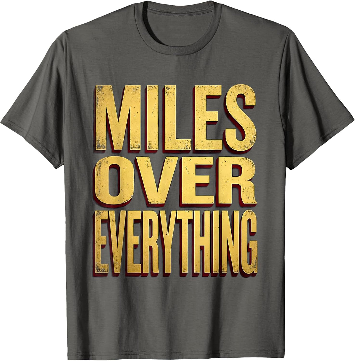 Men's Miles Over Everything Biker Graphic Design T-Shirt - Asphalt Grey