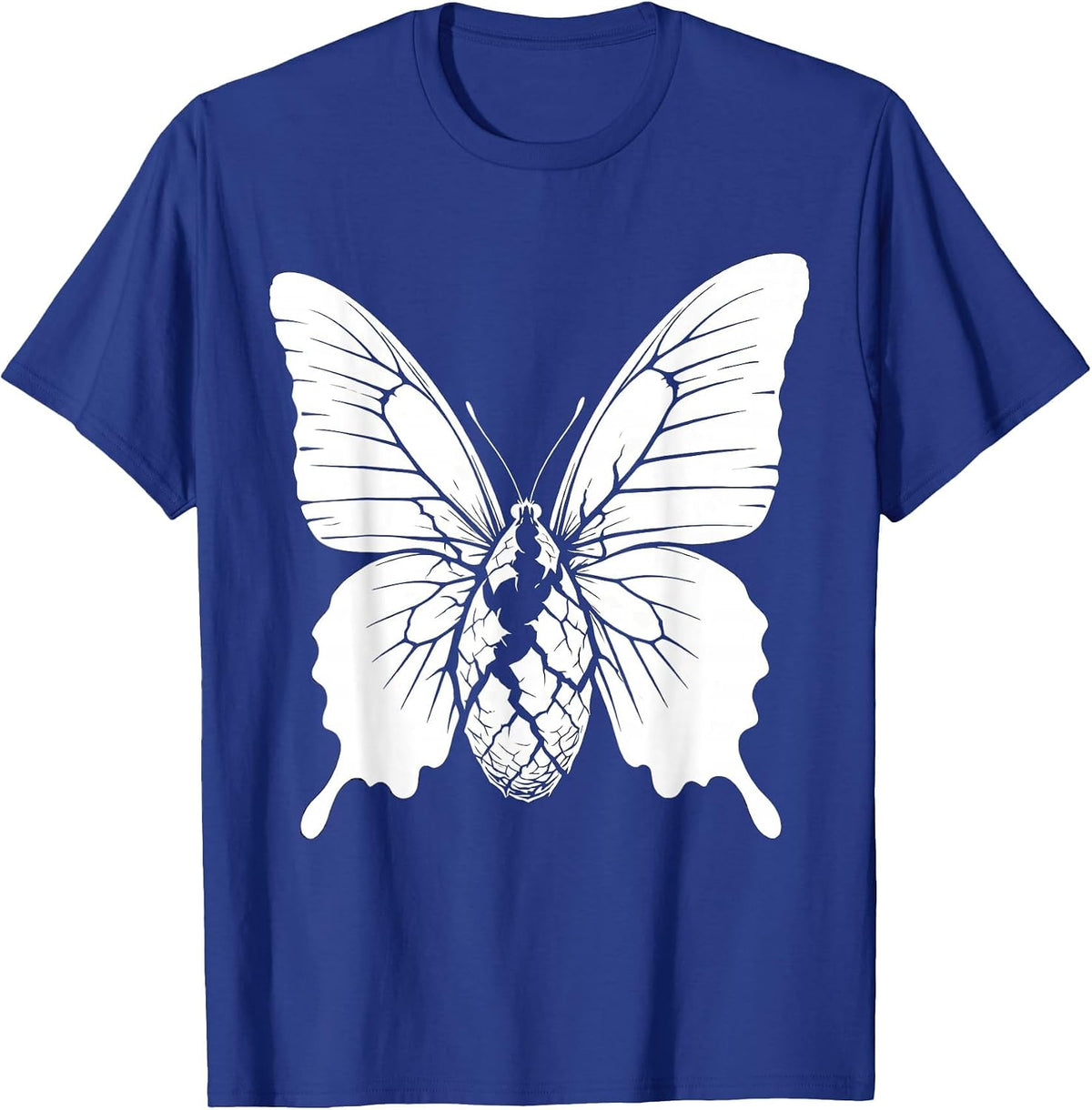 Faith Over Fear Butterfly Emerging From Cocoon T-Shirt - Royal Blue