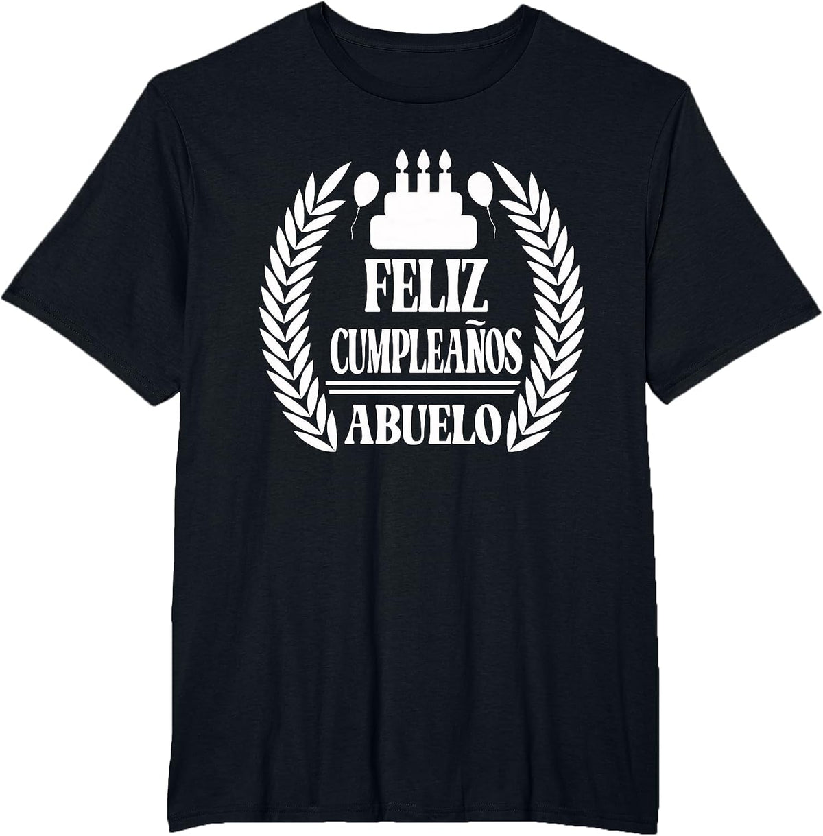 Feliz Cumpleanos Abuelo, Happy Birthday Grandfather, Spanish T-Shirt - Black